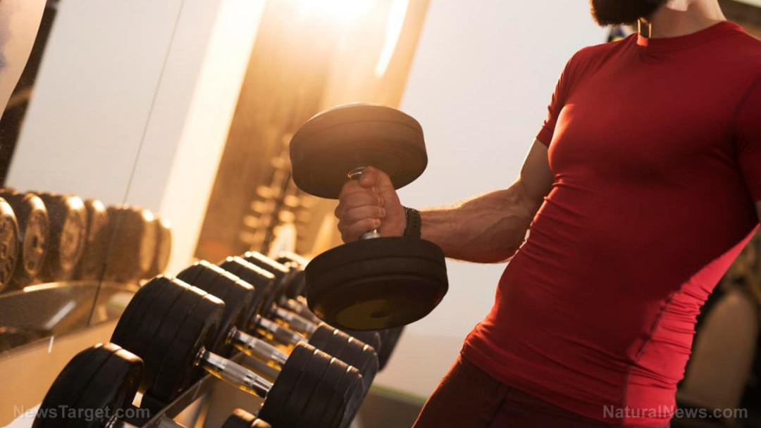 Man-Lift-Weight-Dumbbell-Curl-Muscle