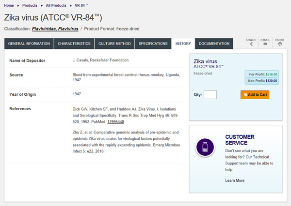 ATCC Zika Virus VR-84