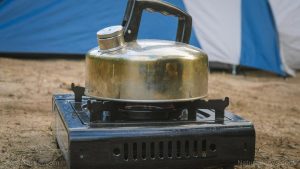portable propane-powered camping stove or camping oven
