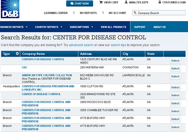 cdc dun and bradstreet