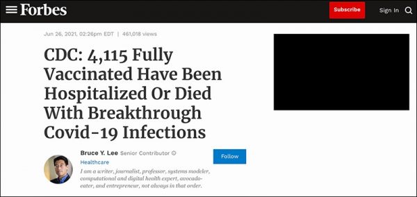 CDC: 4,115 Fully Vaccinated Have Been Hospitalized Or Died