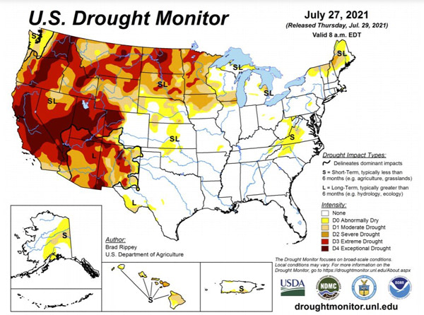 us drought monitor map