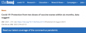 Covid Protection from two doses of vaccine
