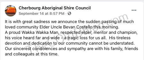 Cherbourg Tribal Council FB2 Bevan